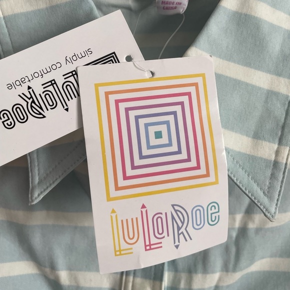 Lularoe Striped Roxanne Shirt Sleeveless Top - Picture 8 of 12